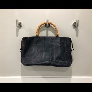 Plinio Visona Navy Leather Bag